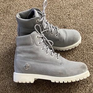 Timberland Light Gray Suede Boots